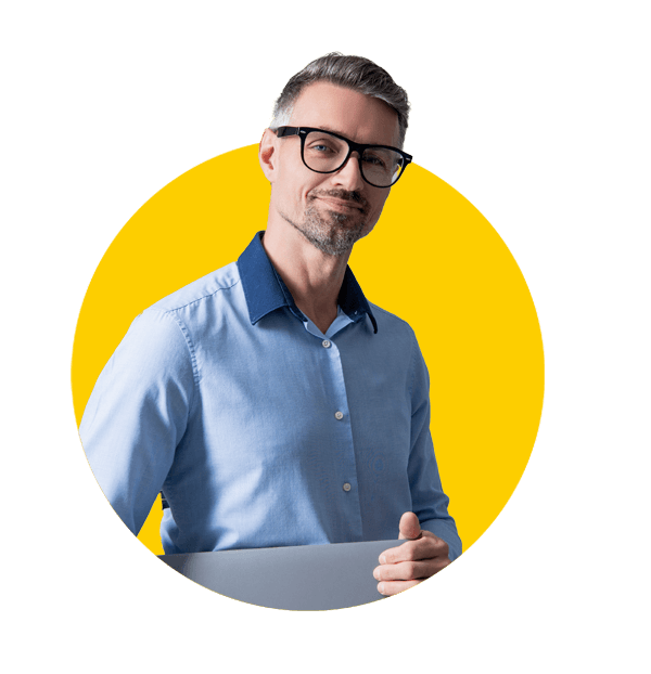 Adwords translations UK, Online marketing manager. Business success. CEO manager businessman isolated on grey.