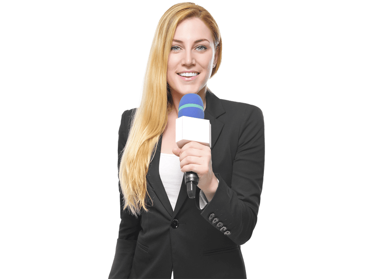 Afrikaans interpreting services  professional woman confidently holds a microphone