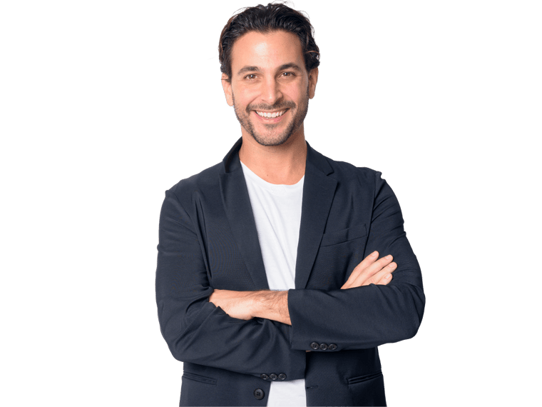 Bolivian spanish translation services, Portrait of happy handsome Hispanic businessman smiling with arms crossed