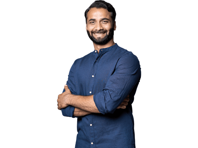 Dari translation services, Smiling bearded indian business man investor, happy ethnic ceo, corporate executive, professional lawyer