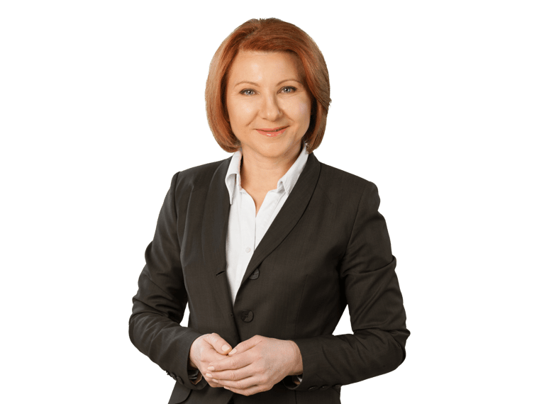 Embassy certified translation smiling woman in black blazer