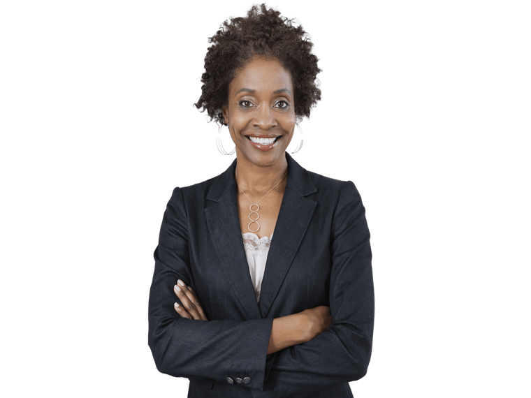 Fijian translation services, Portrait of an African American business woman with arms 