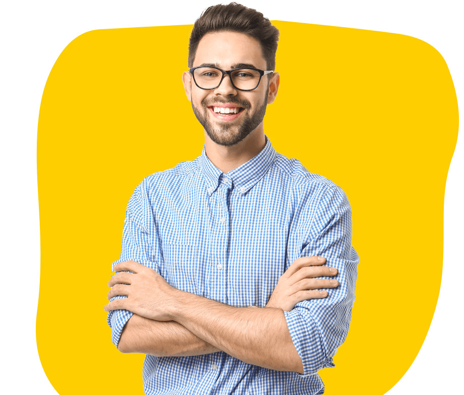 Finnish Proofreading company UK, Handsome young man on white background