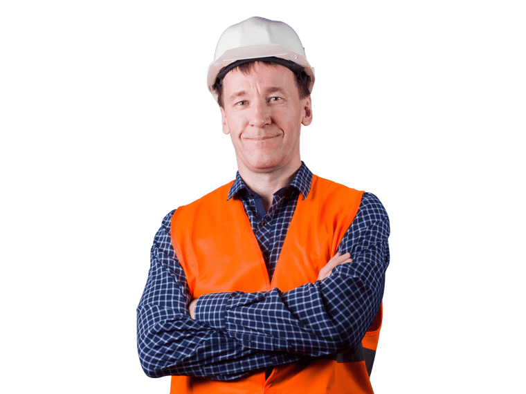 German technical translation services man wearing construction vest and hat