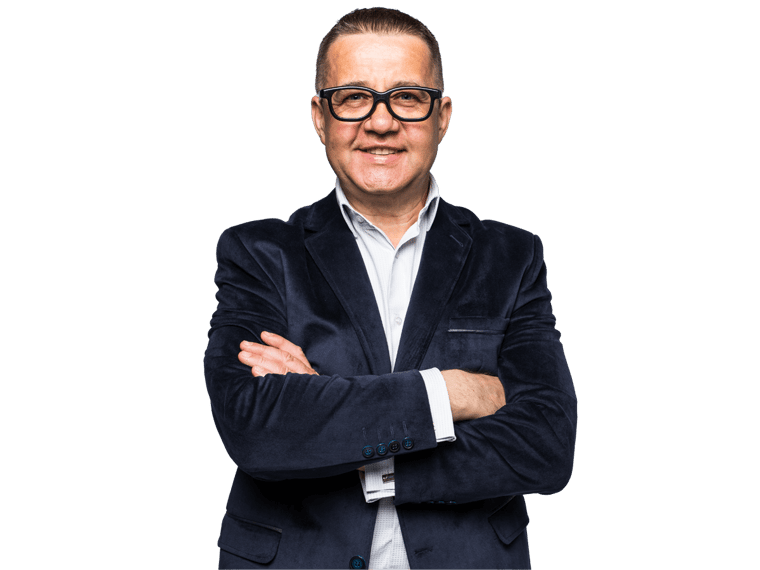 Government translation services, Senior businessman isolated on a white background