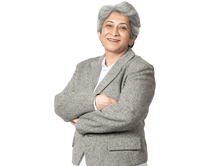 Gujarati translation services A professional Middle aged Indian Lady folding hands and wear a nice jacket with smiley face