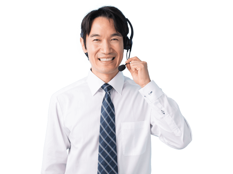 Korean interpreting services smiling man wearing a white shirt and a headset