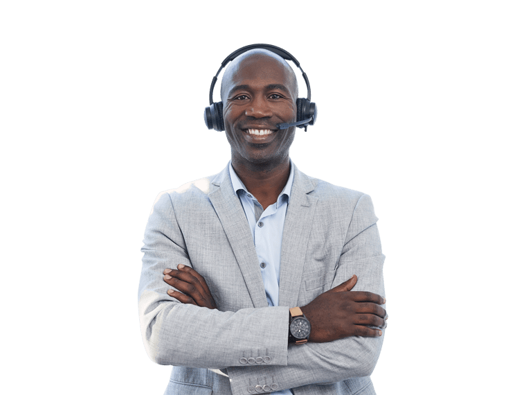 Luganda interpreting services Smiling man with headset