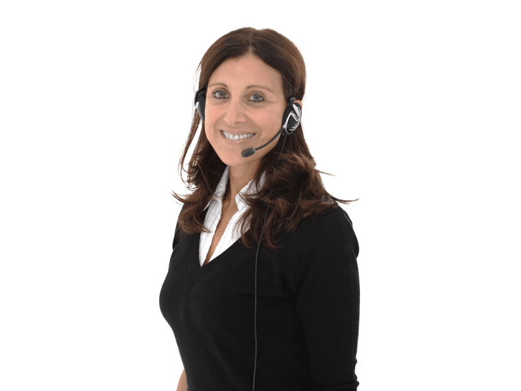 Luxembourgian interpreting services woman wearing a headset and smiling