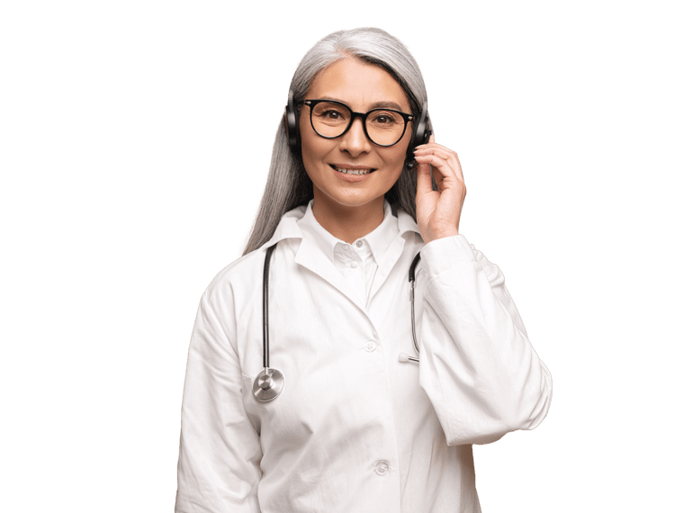 Medical interpreting services Woman in lab coat
