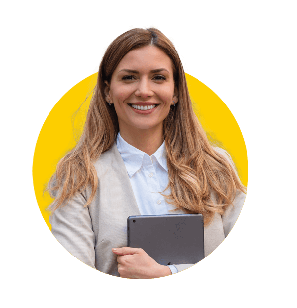 NHS Interpreting services absolute translations, Portrait of a business woman holding tablet in hands.