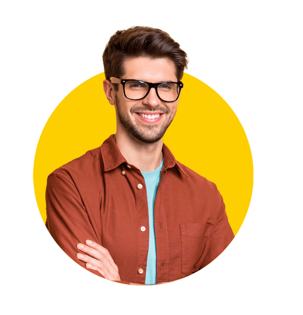 Turkmen subtitling services by Absolute Translations, cheerful brown-haired man smiling confidently in portrait.