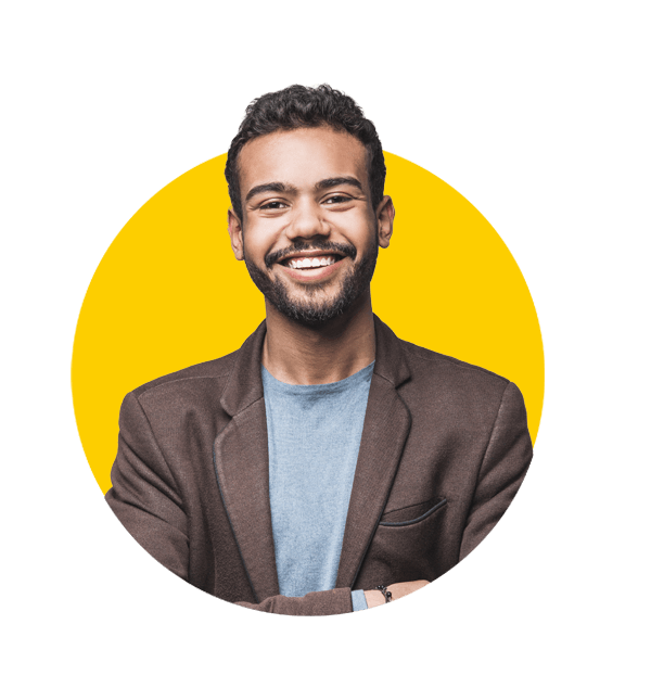 Yoruba translation services by Absolute Translations, portrait of handsome smiling young man with folded arms