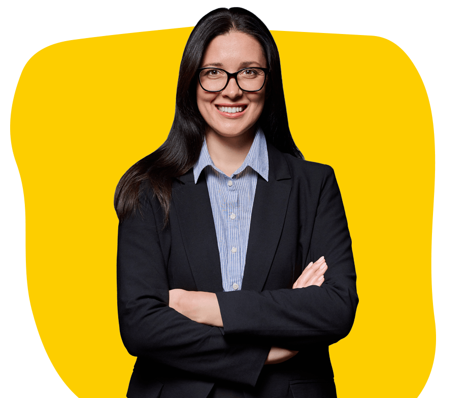 proofreading specialist at absolute translations smiling with folded arms wearing a black jacket