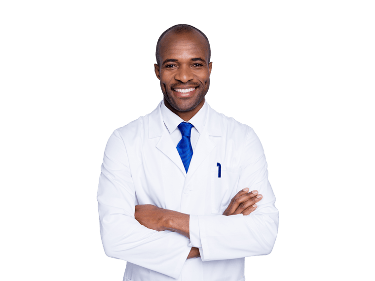 Regulatory Translation Services man scientist wearing a white lab coat