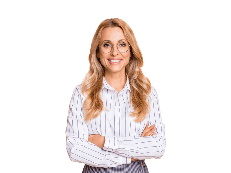 Tenders  Translations Service professional woman wearing a business shirt and skirt.