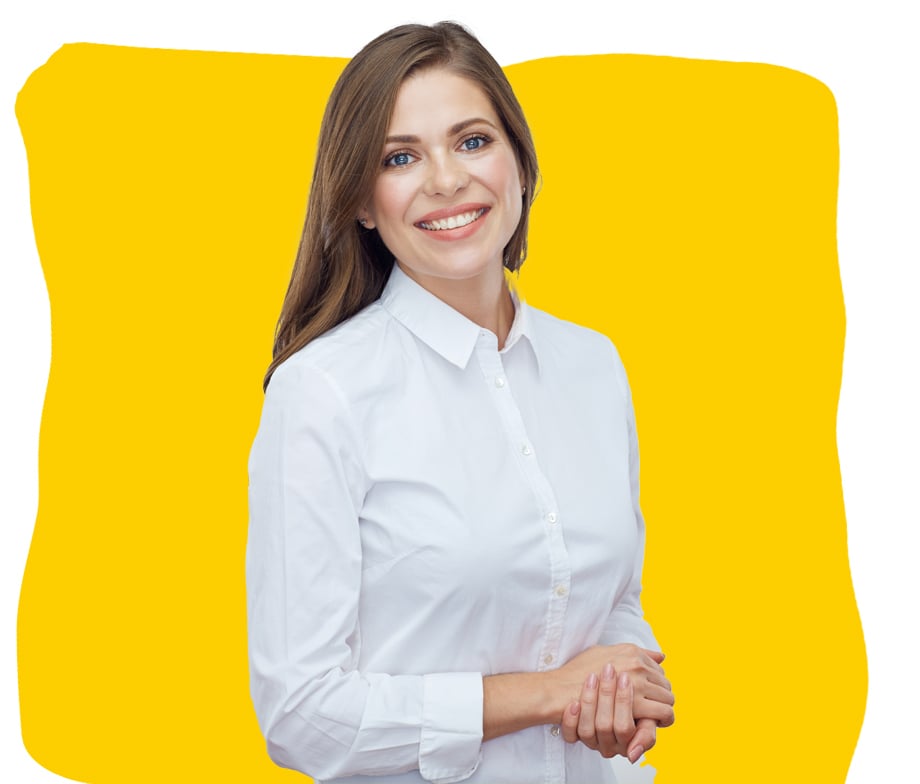 Ukrainian Proofreading Services, A young woman lawyer wearing a white shirt and smiling.