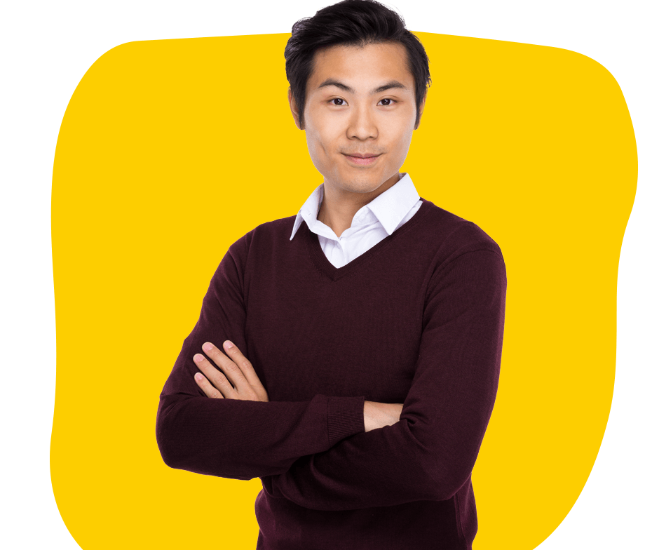 Vietnamese transcription Services, an young vietnamese smiling and looking confident wearing sweat shirt.