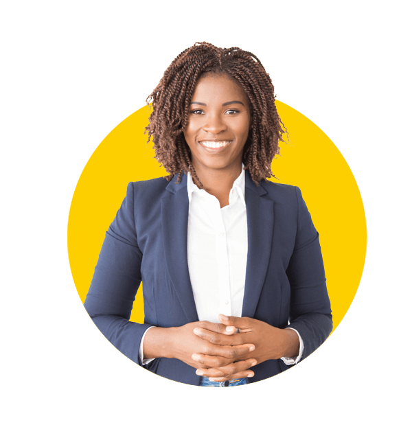 Amharic translations UK professional, Happy cheerful female consultant looking at camera. 