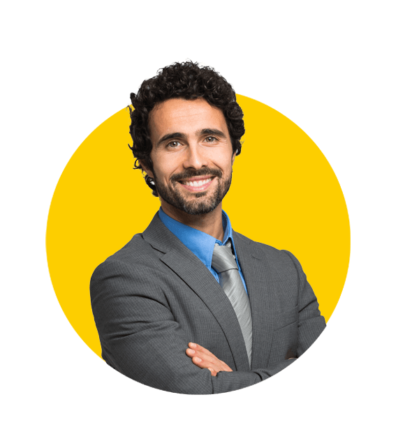 Architectural translation services by Absolute translation services, Portrait of a smiling man. Isolated on white.