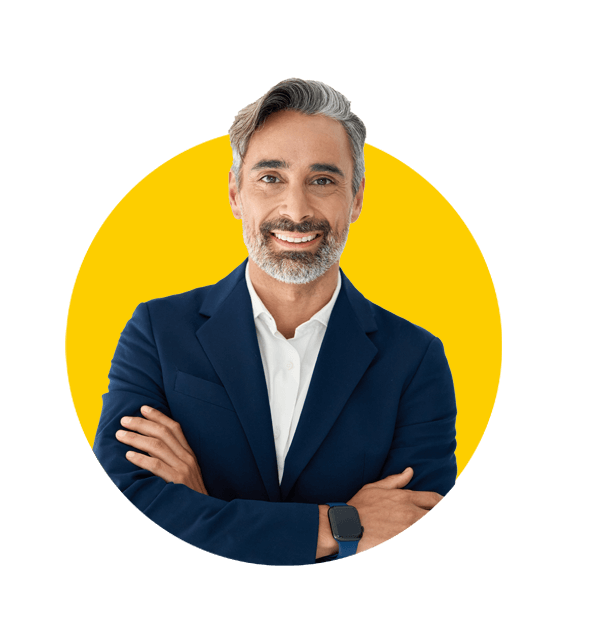 CAD translations uk, smiling mature professional executive manager, confident businessman leader looking at camera