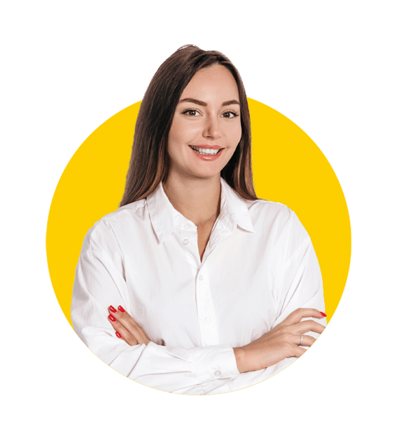 Catalan translation services, young caucasian business woman consultant isolated on white background in studio.