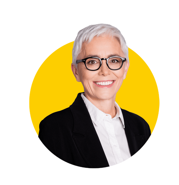 Council translations uk, Photo portrait of attractive mature woman professional ceo toothy smile.