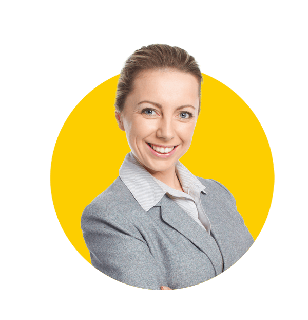 Czech translation services, Business woman portrait, crossed arms, isolated on white.