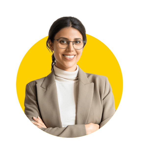 Document translations uk, Portrait of middle eastern businesswoman, business lady executive standing with crossed arms.