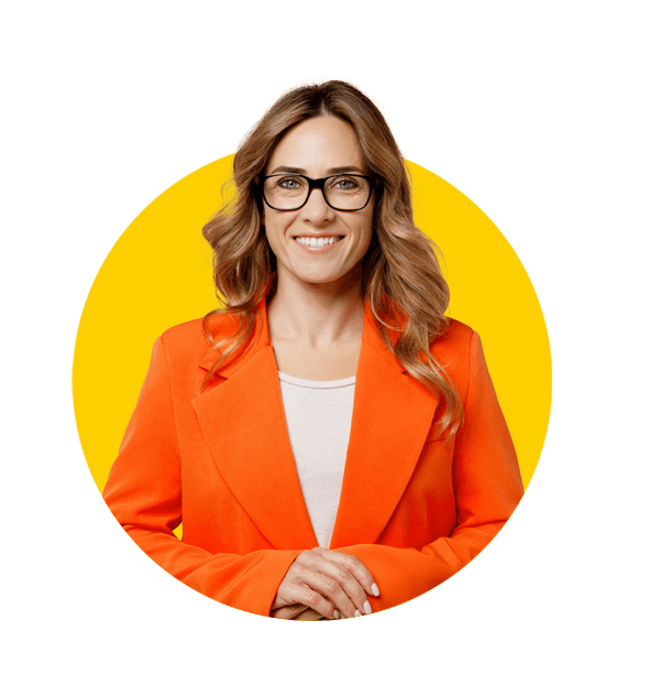 e-learning translations uk, Young fun smiling happy successful employee business woman corporate lawyer 30s wearing classic formal.