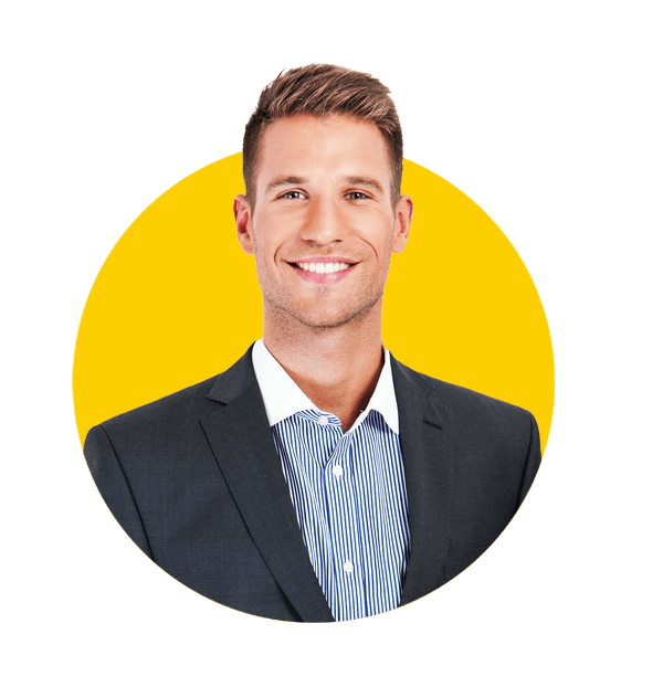 Health and safety translations uk, Full body portrait of happy smiling business man, isolated on white background.