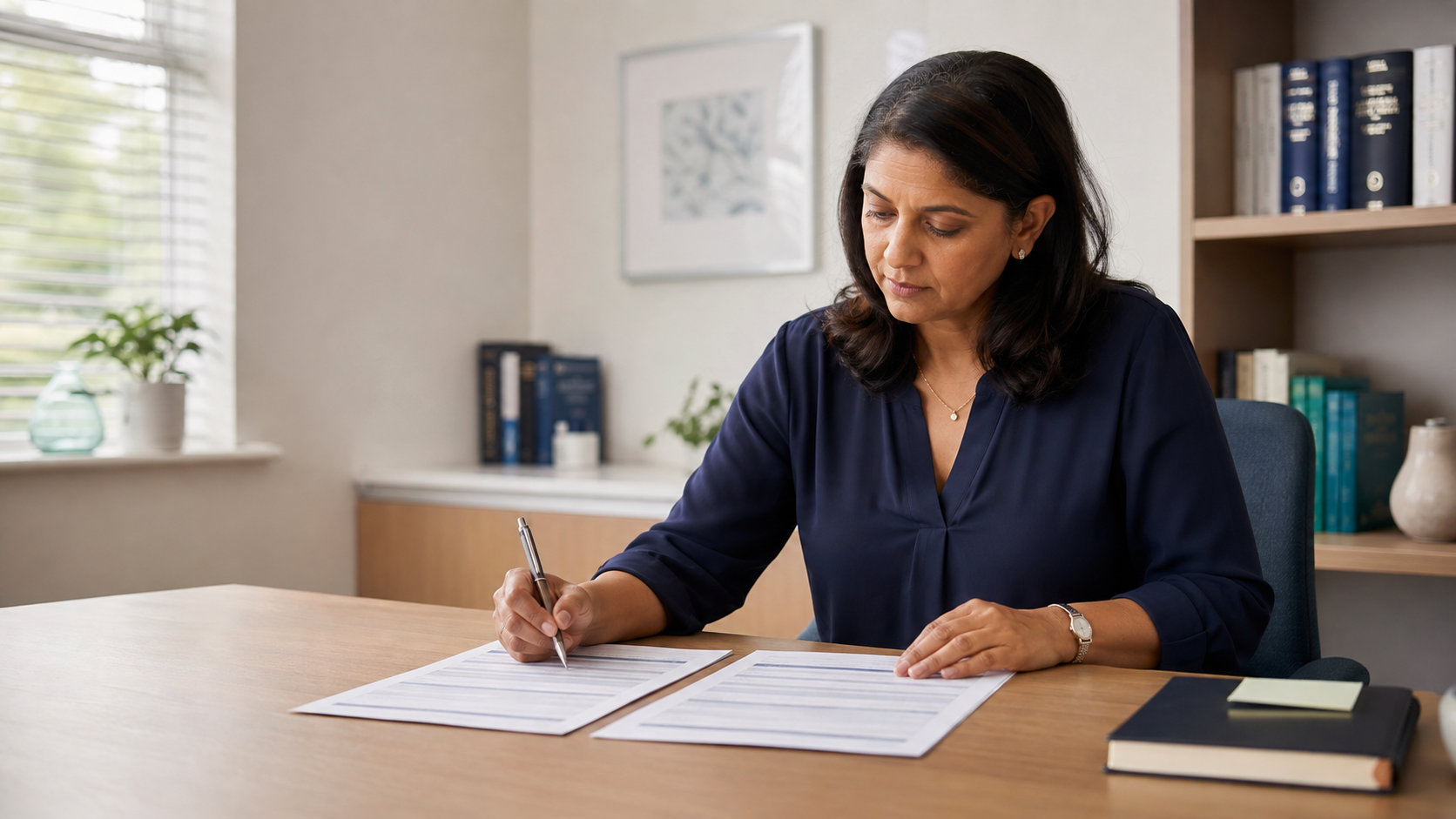 Healthcare professional reviewing a translated medical assessment