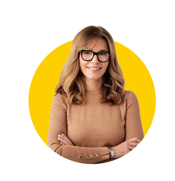 Intellectual property translations uk, Close-up of an attractive middle aged woman smiling and looking at camera. 