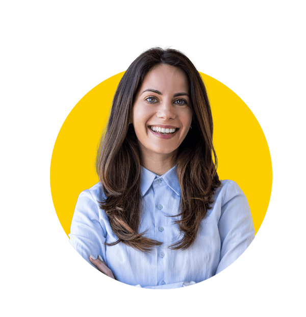 Life sciences translations uk, Successful businesswoman standing in creative office and looking at camera.