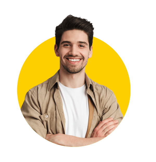 Professional Translation Company Frankfurt Germany, Portrait of a happy young casual man standing with arms folded isolated over gray background.
