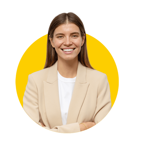 Medical device translations uk,  Portrait of self-confident successful business coach with crossed arms isolated on gray studio background.