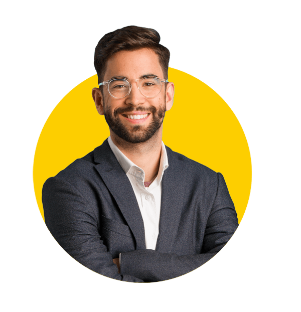 Tender translations uk, Young handsome business man crossing arms, smiling and relaxed.