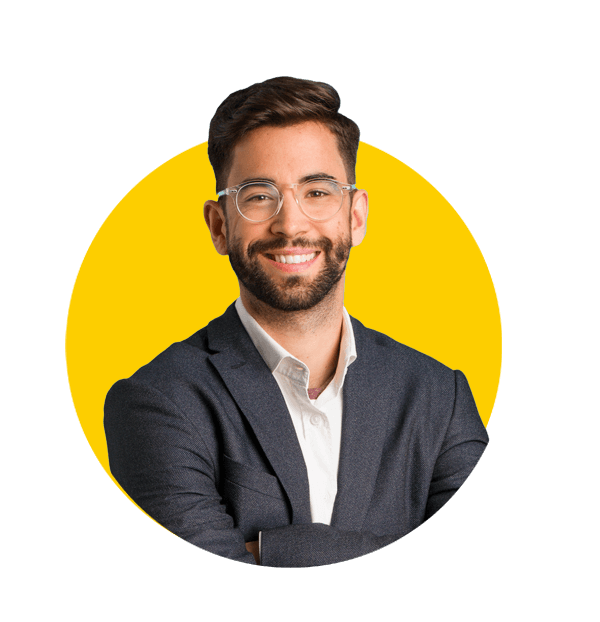 Tender translations uk, Young handsome business man crossing arms, smiling and relaxed.