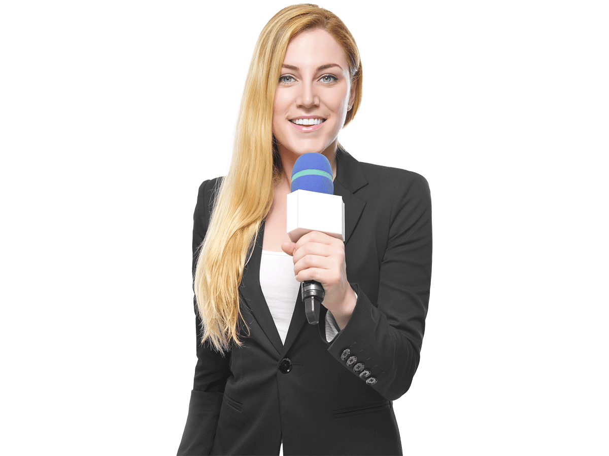 Afrikaans interpreting services  professional woman confidently holds a microphone