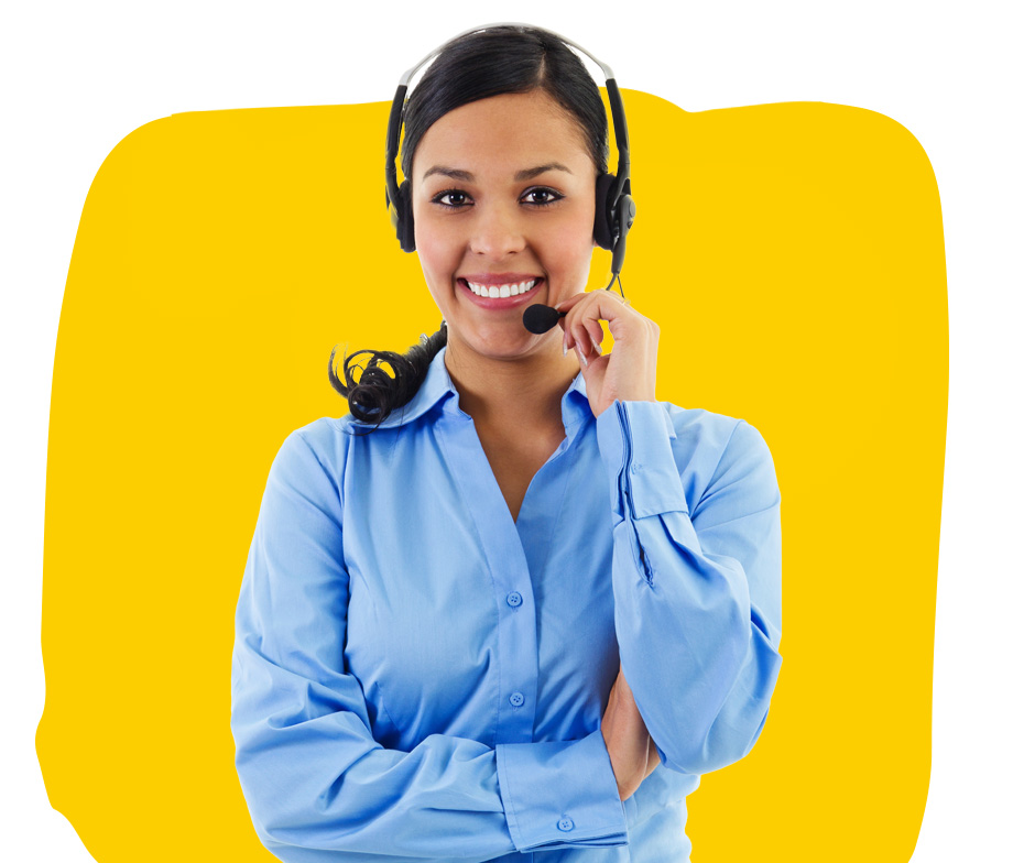 Brazilian Portuguese Interpreter smiling with a headset on
