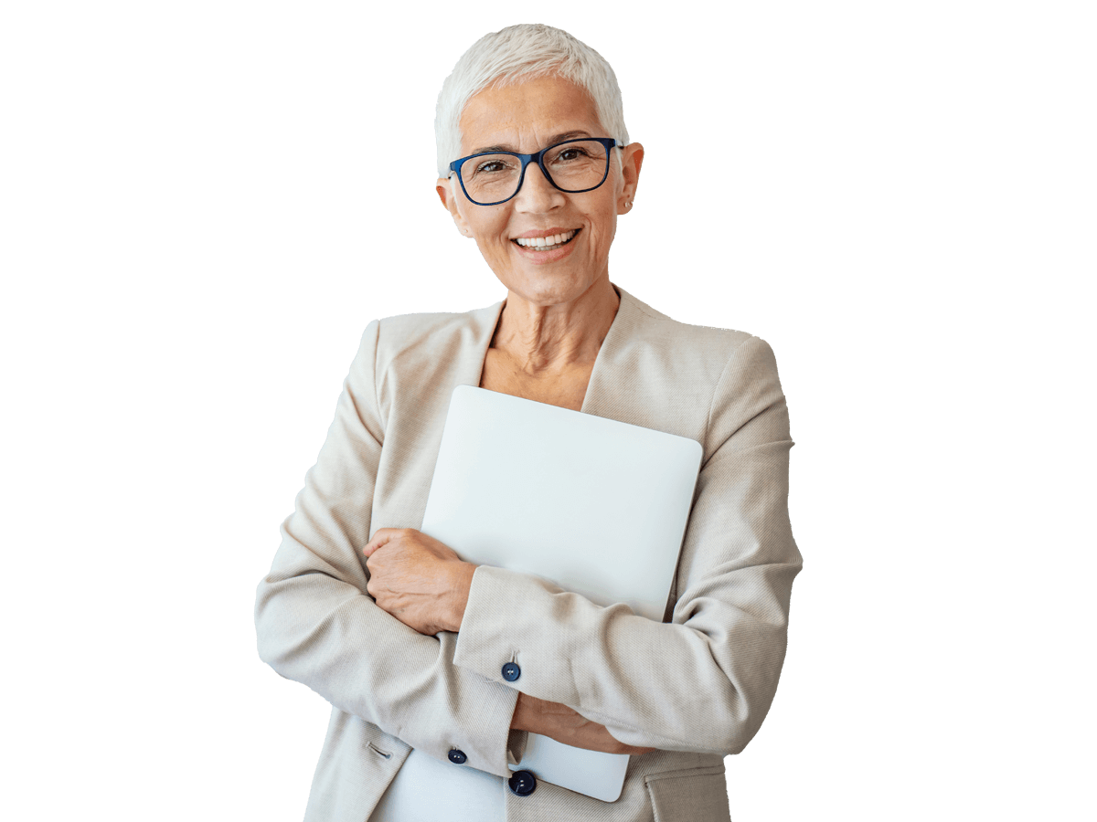 Disclosure scotland translation services professional holding a laptop and smiling 