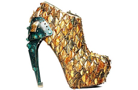 Fashionable Golden Metal Shoe