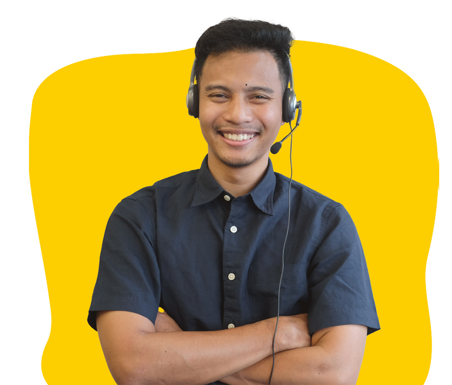 Filipino expert interpreter confidently smiling wearing a headset
