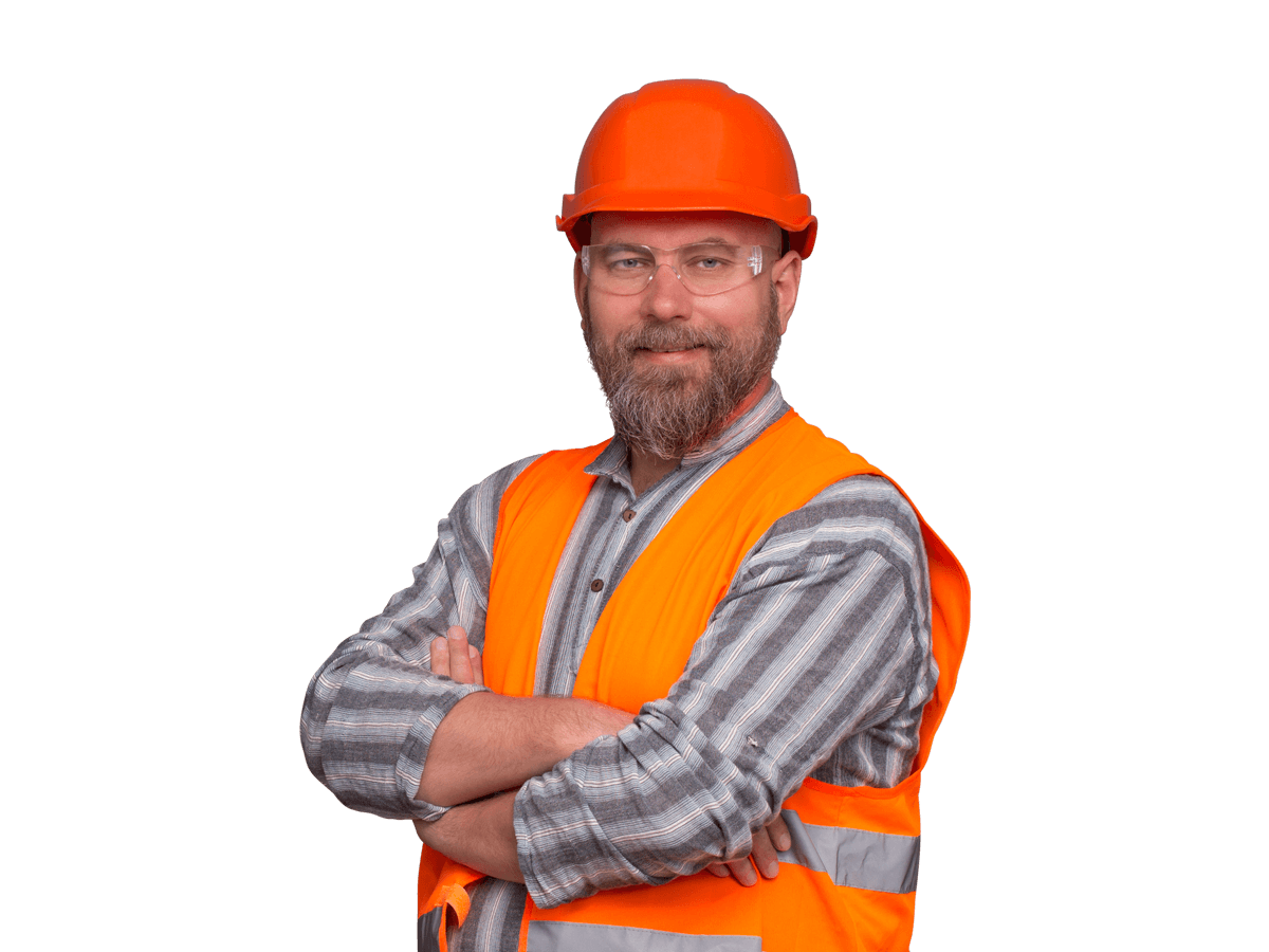 French technical translation services man wearing construction hat and vest