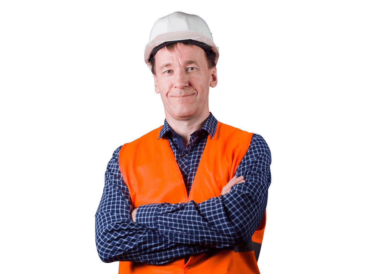 German technical translation services man wearing construction vest and hat