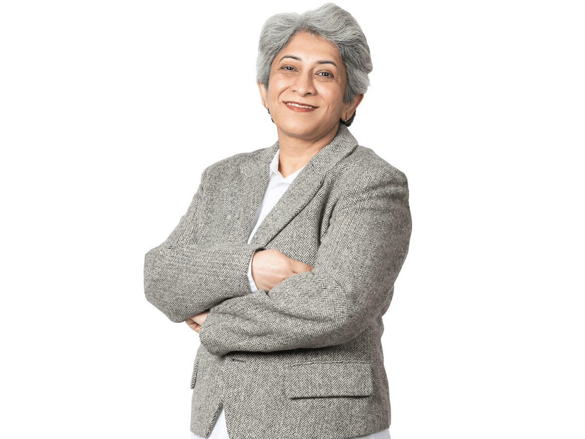 Gujarati transcription services UK A professional Middle aged Indian Lady folding hands and wear a nice jacket with smiley face