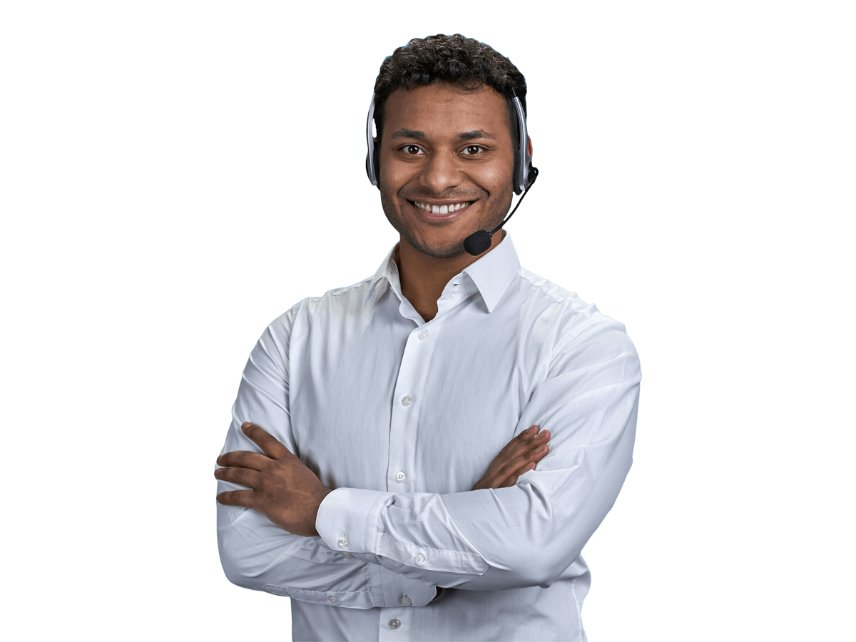 Malayalam interpreting services man wearing a headset and smiling