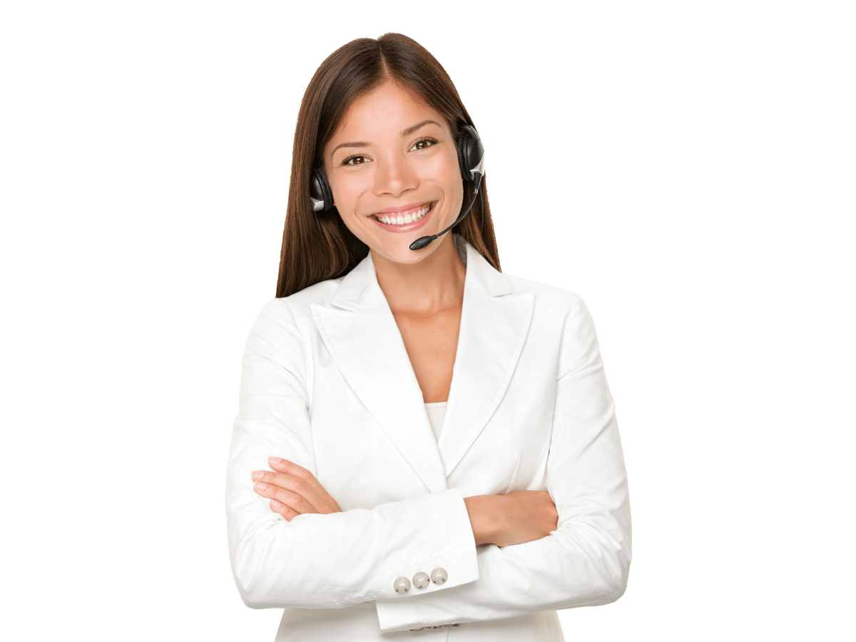Nepalese interpreting services professional woman wearing a white suit and a headset