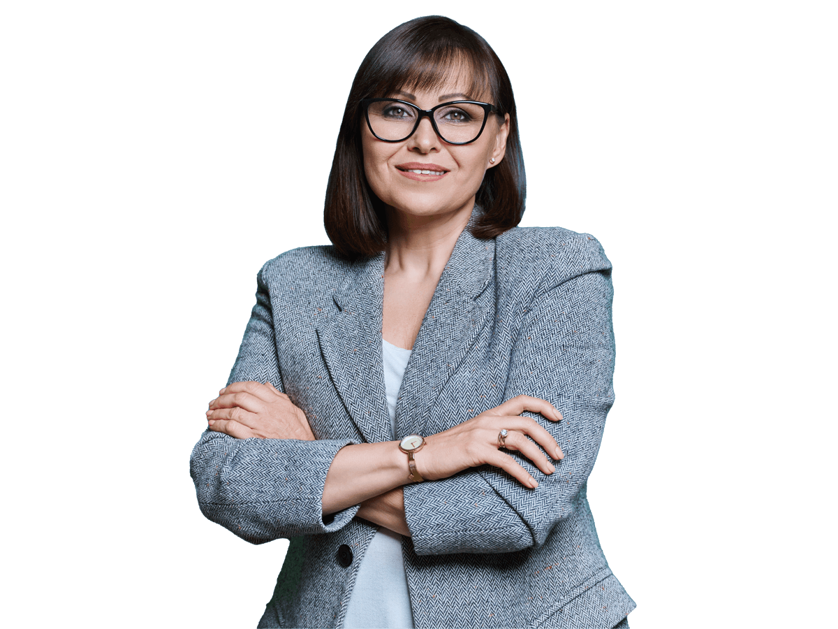 Turkish transcription services smiling woman wearing a grey jacket 