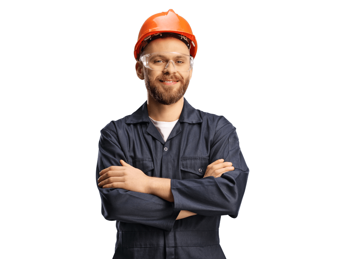 Russian technical translation services man in a hard hat and work clothes